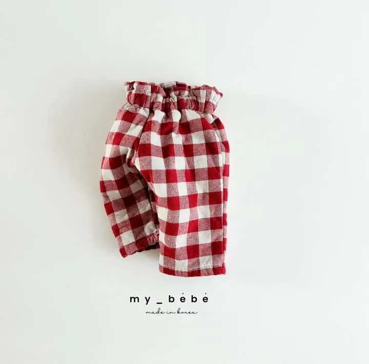 My Bebe - Korean Baby Fashion - #babyoutfit - Winter Check Bonding Pants - 5