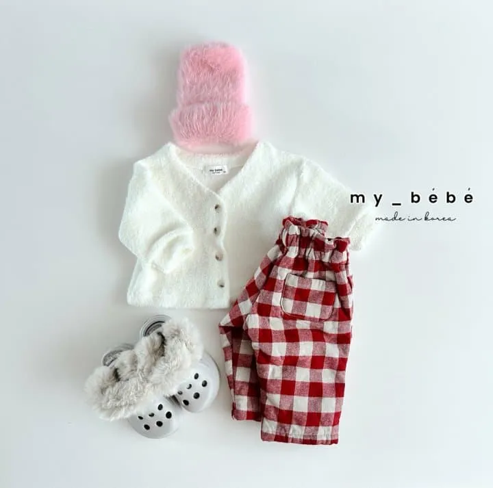 My Bebe - Korean Baby Fashion - #babyoutfit - Winter Check Bonding Pants - 6