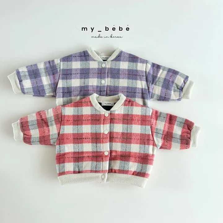 My Bebe - Korean Baby Fashion - #babyoutfit - Check Bonding Blouson