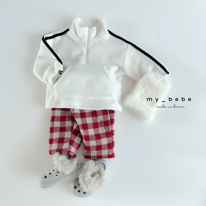 My Bebe - Korean Baby Fashion - #onlinebabyboutique - Winter Check Bonding Pants - 8