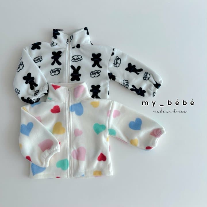 My Bebe - Korean Baby Fashion - #onlinebabyboutique - Nice Fleece Zip-up