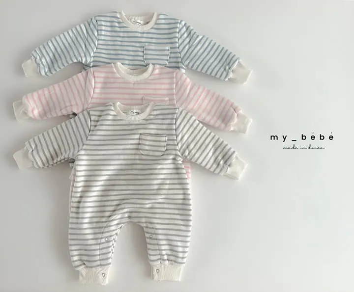 My Bebe - Korean Baby Fashion - #onlinebabyshop - Striped Body Suit