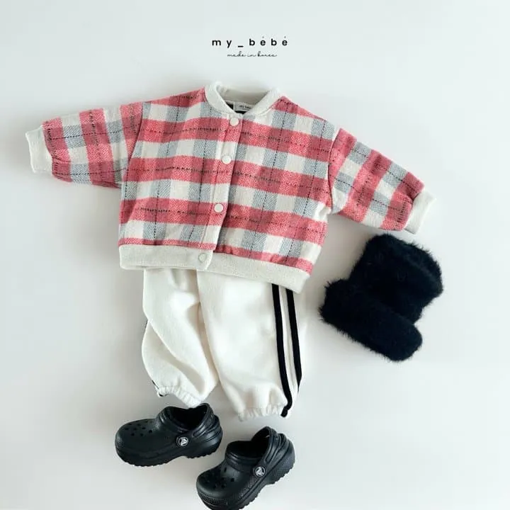 My Bebe - Korean Baby Fashion - #onlinebabyboutique - Check Bonding Blouson - 4