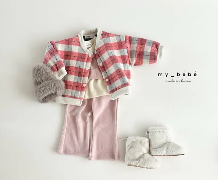 My Bebe - Korean Baby Fashion - #smilingbaby - Check Bonding Blouson - 5