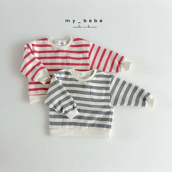 My Bebe - Korean Children Fashion - #childofig - Single-line Sweatshirt - 2