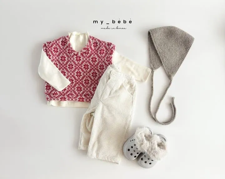 My Bebe - Korean Children Fashion - #kidsshorts - Winter Jacquard Vest - 6