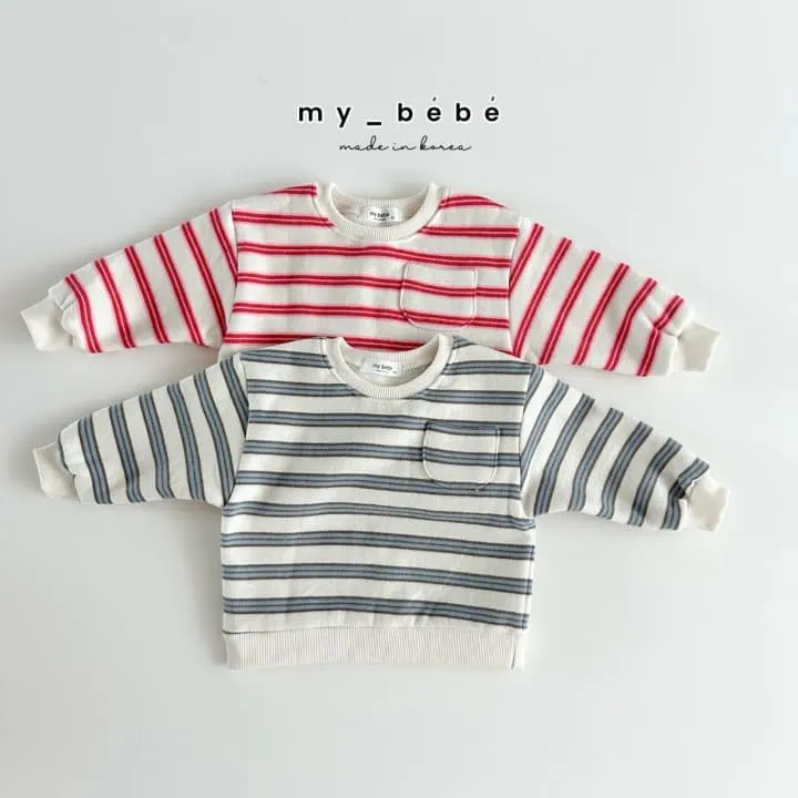 My Bebe - Korean Children Fashion - #stylishchildhood - Single-line Sweatshirt