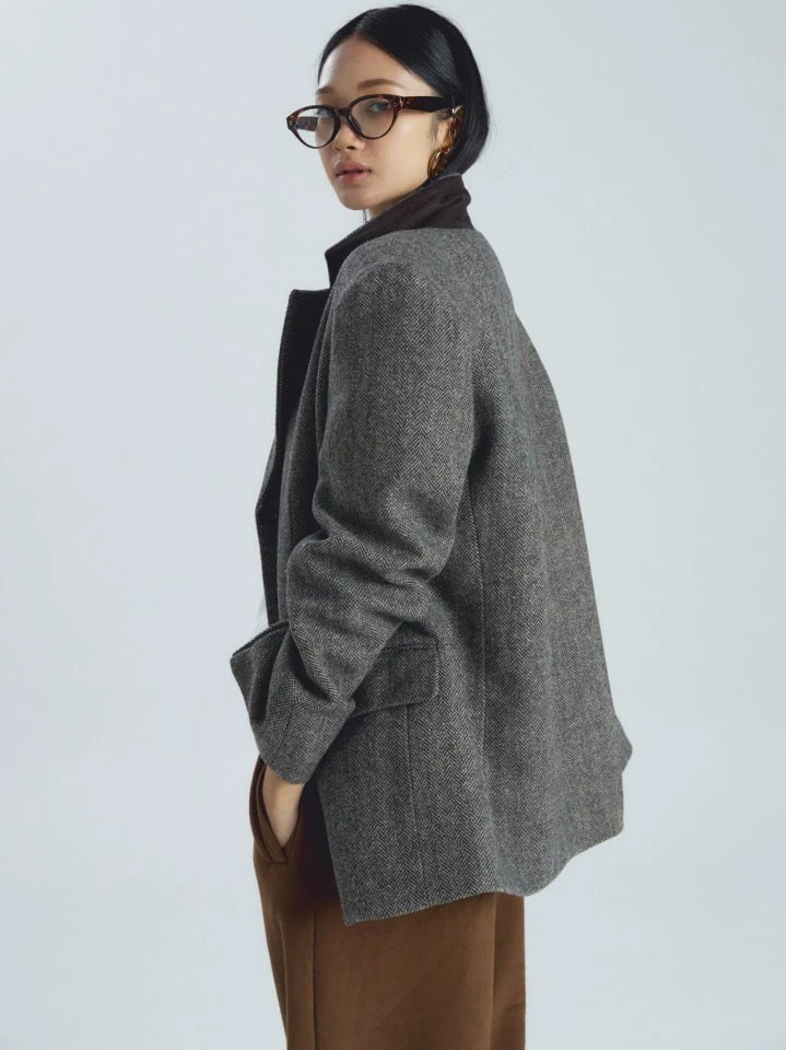 Neroli36 - Korean Women Fashion - #momslook - Herringbone Jacket - 7