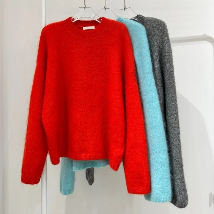 Neroli36 - Korean Women Fashion - #momslook - Super Mohair Knit Sweater