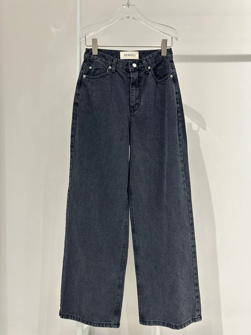 Neroli36 - Korean Women Fashion - #vintageinspired - Black Straight Denim Pants