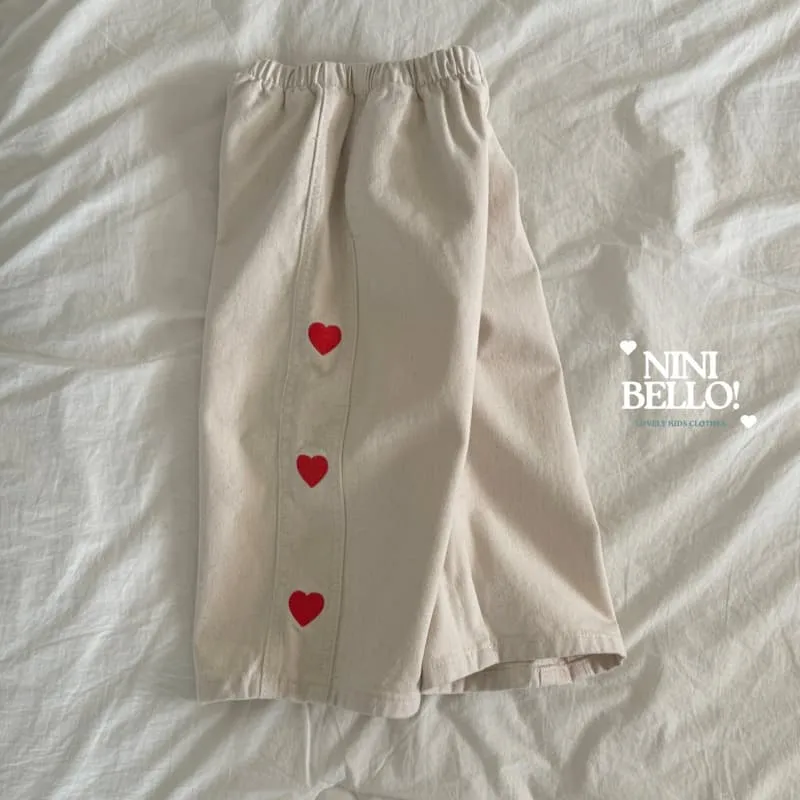 Ninibello - Korean Baby Fashion - #babyboutiqueclothing - Heart Embroidery Pants - 9