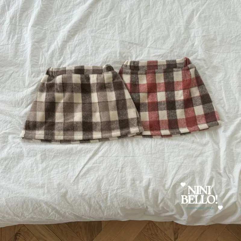 Ninibello - Korean Baby Fashion - #babyboutiqueclothing - Chocolat Check Skirt