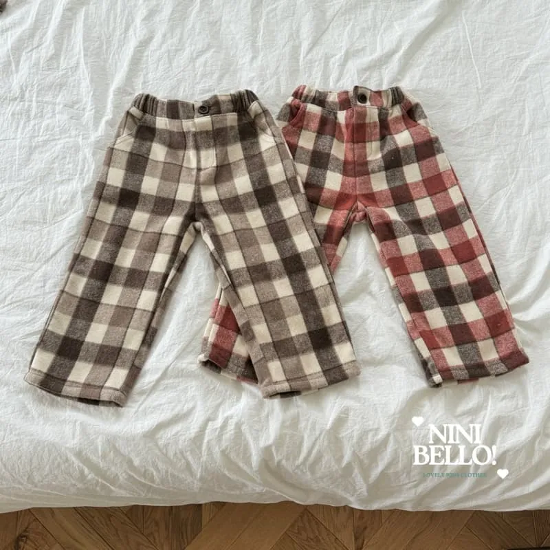 Ninibello - Korean Baby Fashion - #babyclothing - Chocolat Check Pants - 3