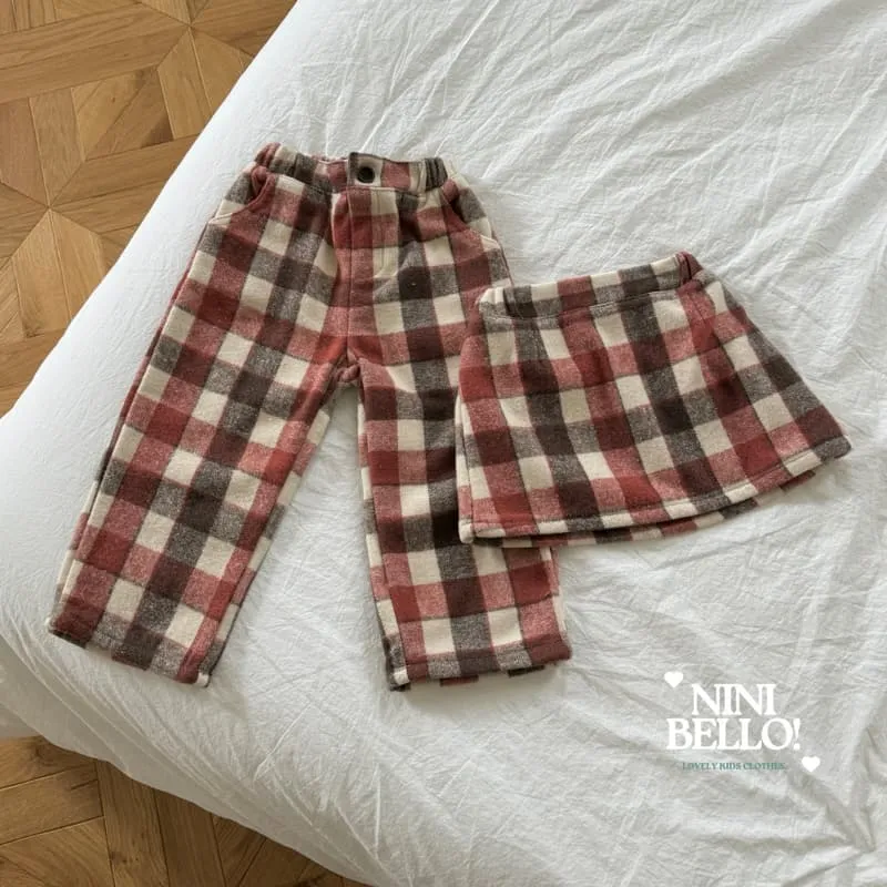 Ninibello - Korean Baby Fashion - #babyfashion - Chocolat Check Skirt - 3