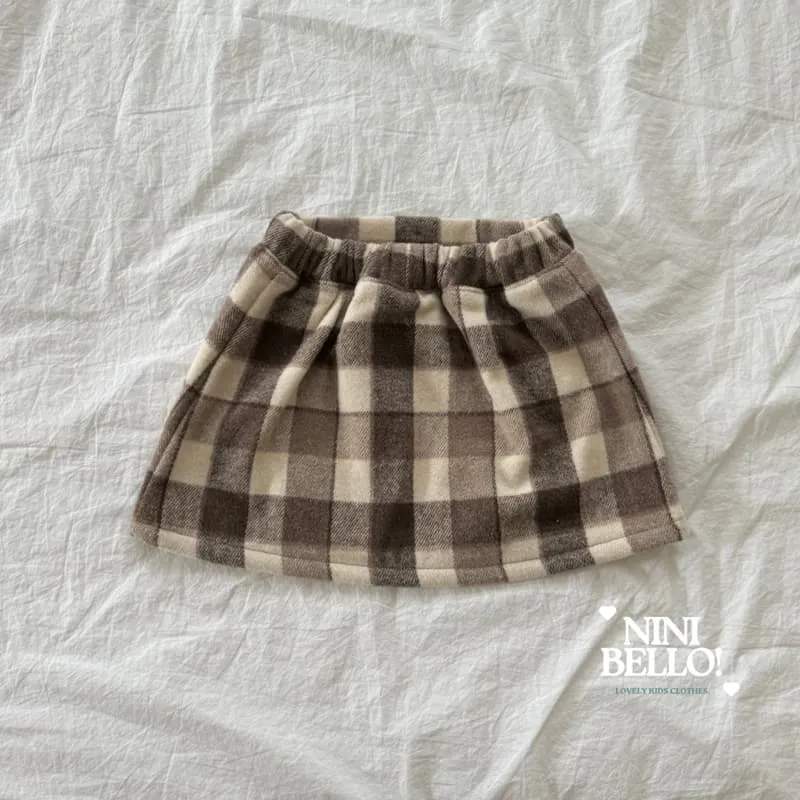 Ninibello - Korean Baby Fashion - #babylifestyle - Chocolat Check Skirt - 6