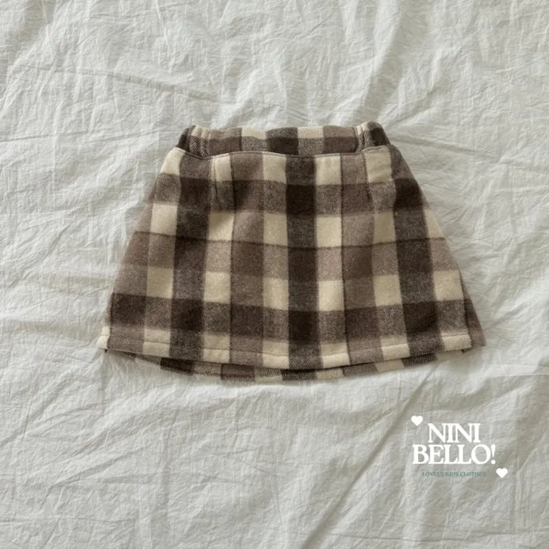 Ninibello - Korean Baby Fashion - #babyootd - Chocolat Check Skirt - 8