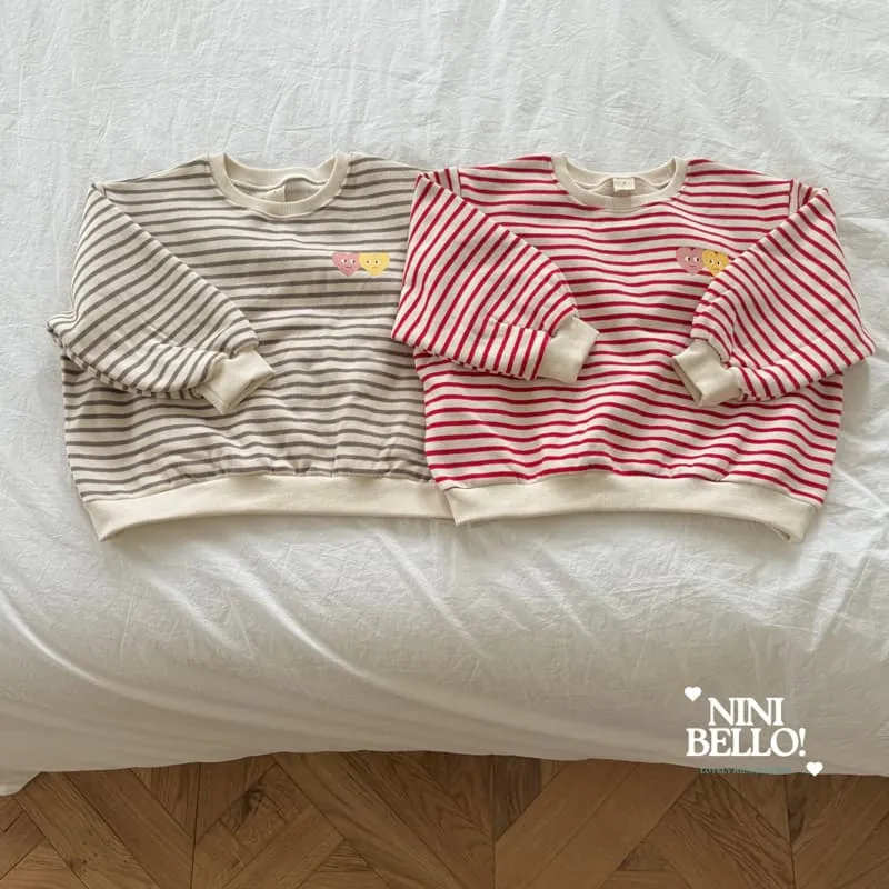 Ninibello - Korean Baby Fashion - #babyoutfit - Stripe Heart Sweatshirt