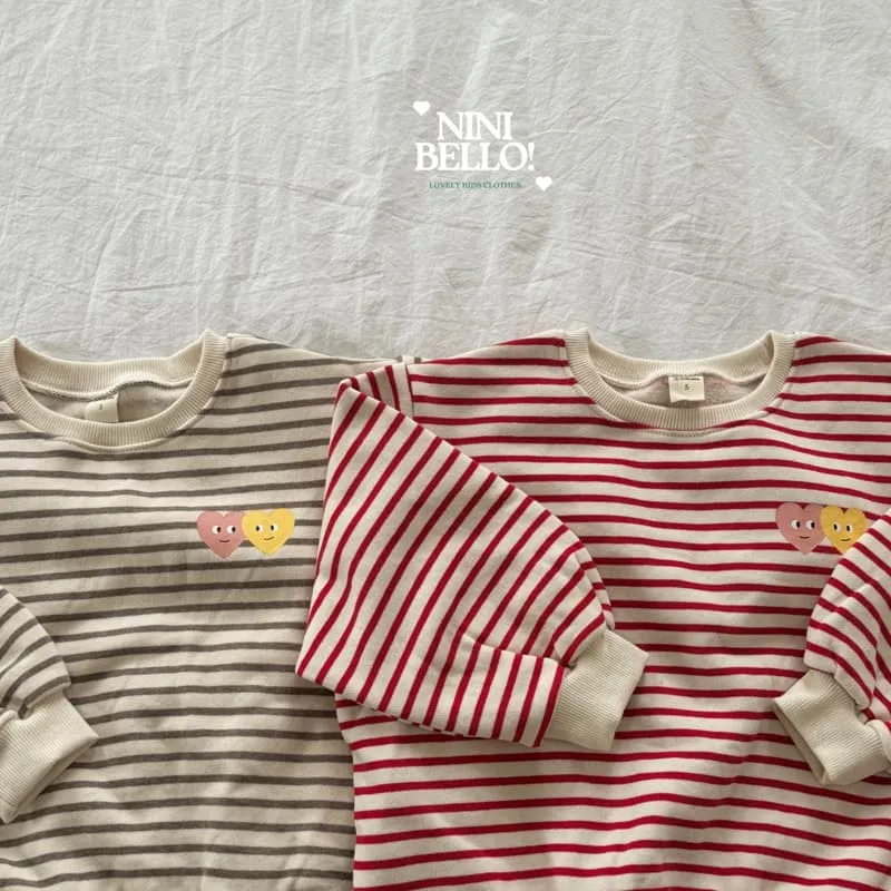 Ninibello - Korean Baby Fashion - #babywear - Stripe Heart Sweatshirt - 3