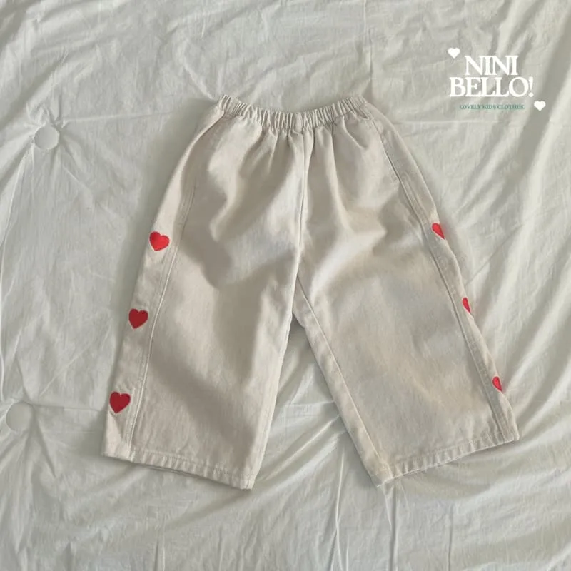 Ninibello - Korean Baby Fashion - #babyoutfit - Heart Embroidery Pants - 4