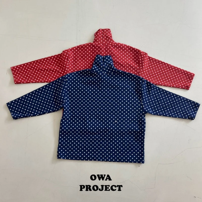 O Wa - Korean Children Fashion - #littlefashionista - Dot Turtleneck Tee - 2