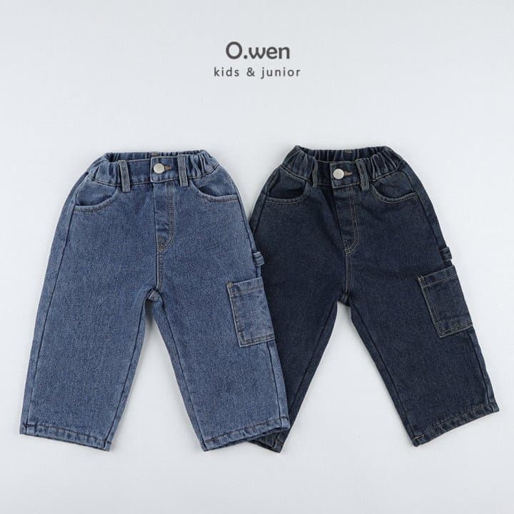 O Wen - Korean Children Fashion - #Kfashion4kids - Biscuit Brushed Denim Pants - 8