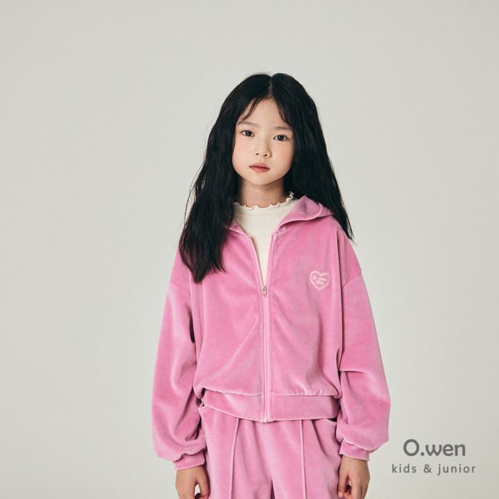 O Wen - Korean Children Fashion - #kidzfashiontrend - Heart Veloa Hooded Zip-Up - 4