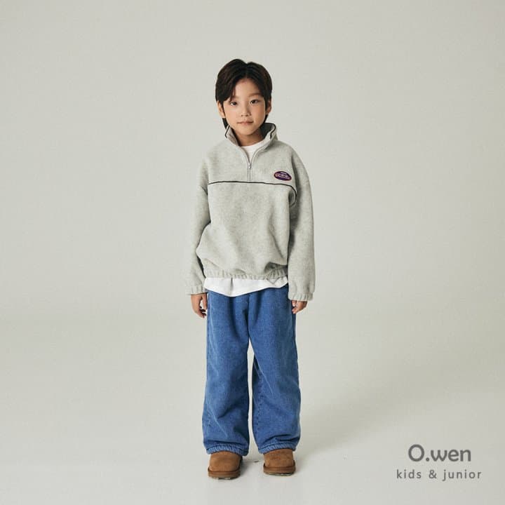 O Wen - Korean Children Fashion - #childofig - Soft Fleece Denim Pants - 6