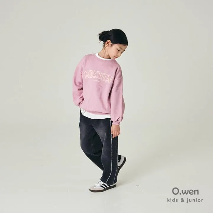 O Wen - Korean Children Fashion - #childofig - Decoration Brushed Denim Pants - 7