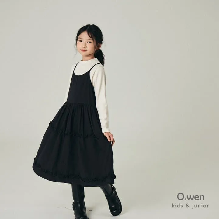 O Wen - Korean Children Fashion - #childofig - Frill Peach Brushed Dress - 4