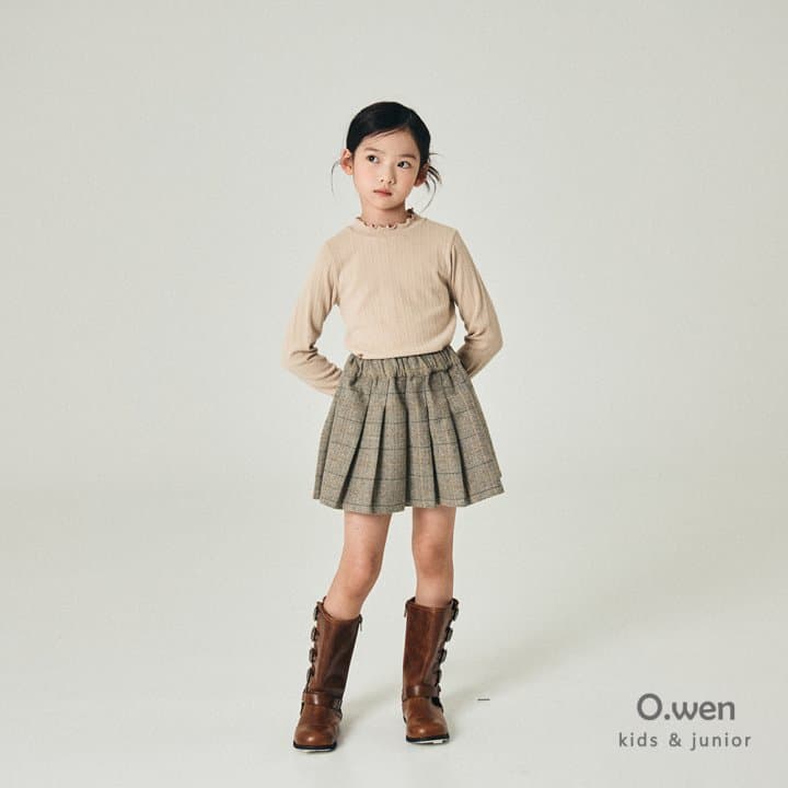 O Wen - Korean Children Fashion - #childofig - Pleated Checked Skirt - 2