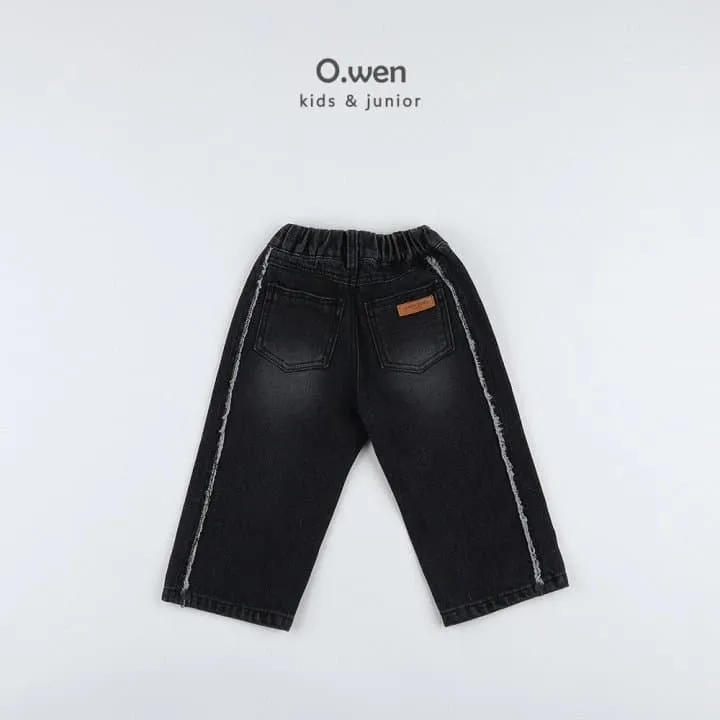 O Wen - Korean Children Fashion - #childrensboutique - Decoration Brushed Denim Pants - 9