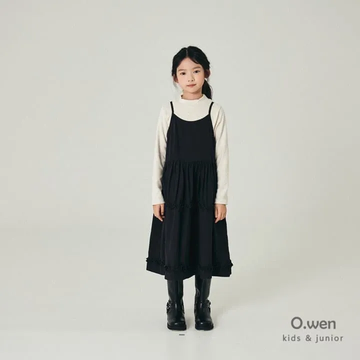 O Wen - Korean Children Fashion - #childrensboutique - Frill Peach Brushed Dress - 5