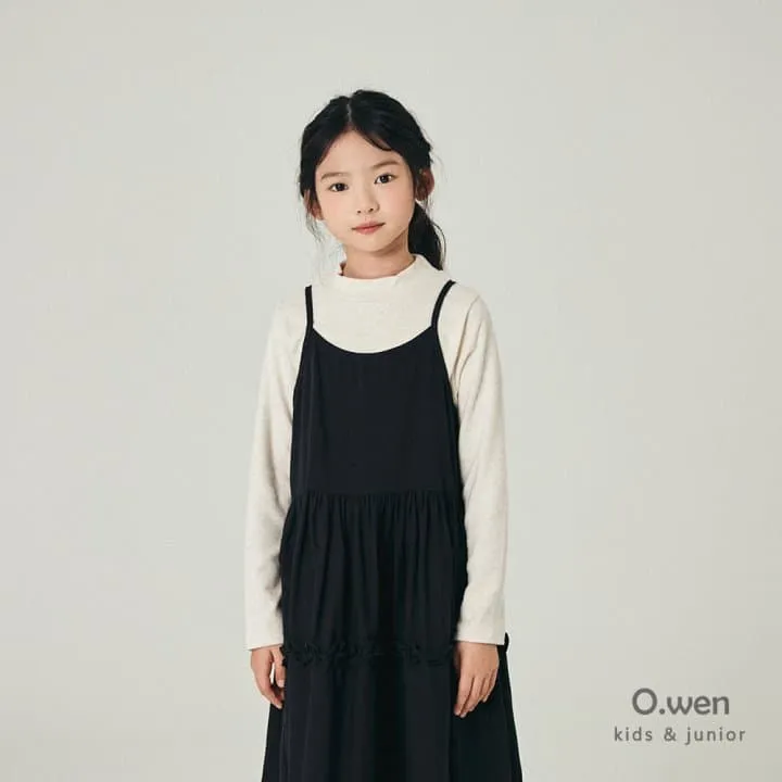 O Wen - Korean Children Fashion - #designkidswear - Frill Peach Brushed Dress - 6