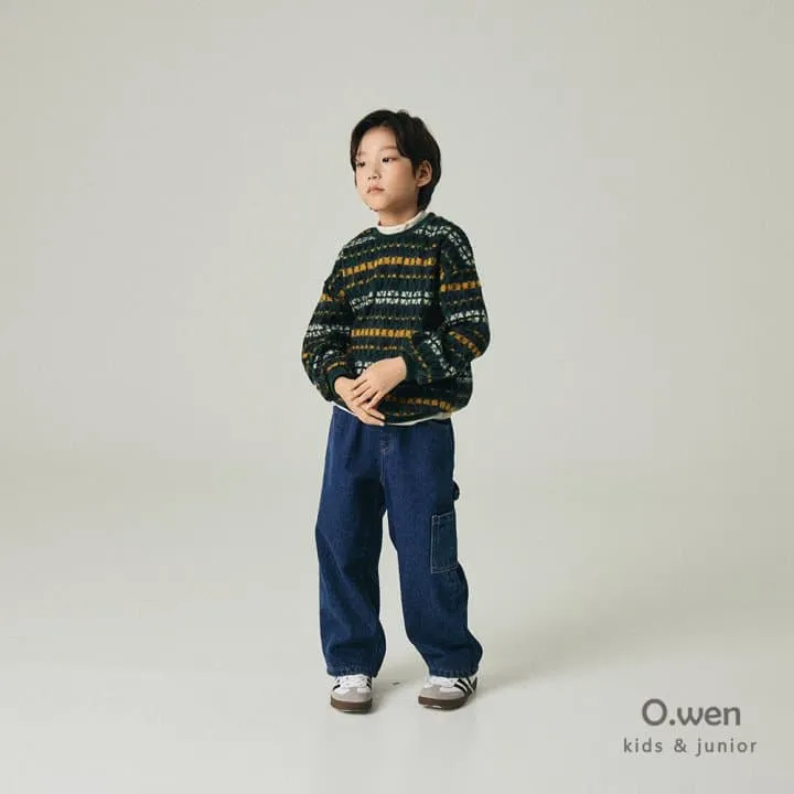 O Wen - Korean Children Fashion - #designkidswear - Biscuit Brushed Denim Pants - 2