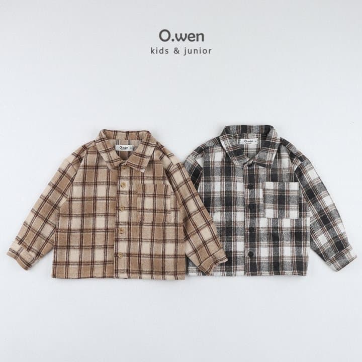 O Wen - Korean Children Fashion - #designkidswear - Check Brushed Pocket Shirt - 8