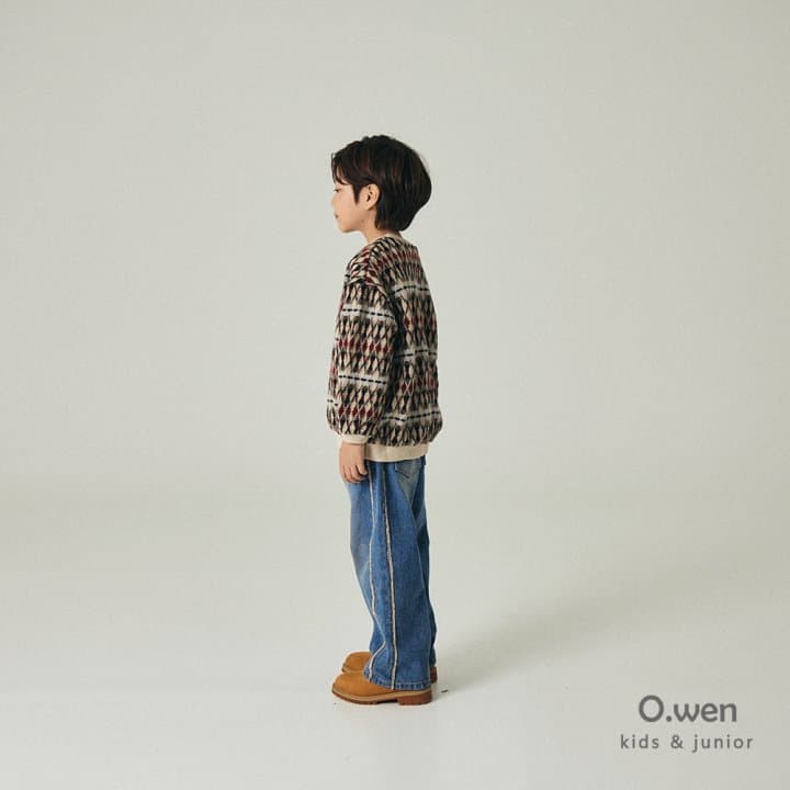 O Wen - Korean Children Fashion - #designkidswear - Argyle Jacquard Knit - 7