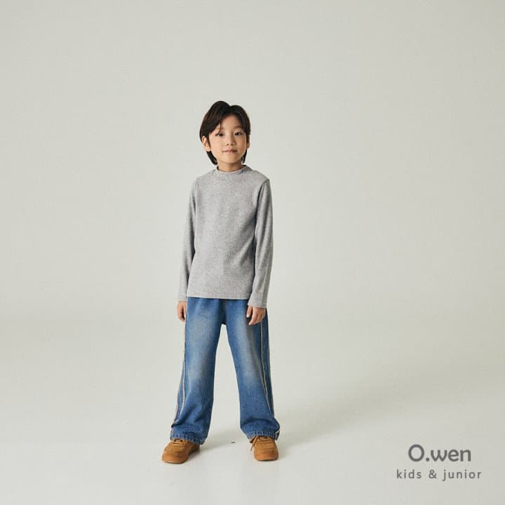 O Wen - Korean Children Fashion - #childrensboutique - Regular Brushed Mock Neck Tee - 4