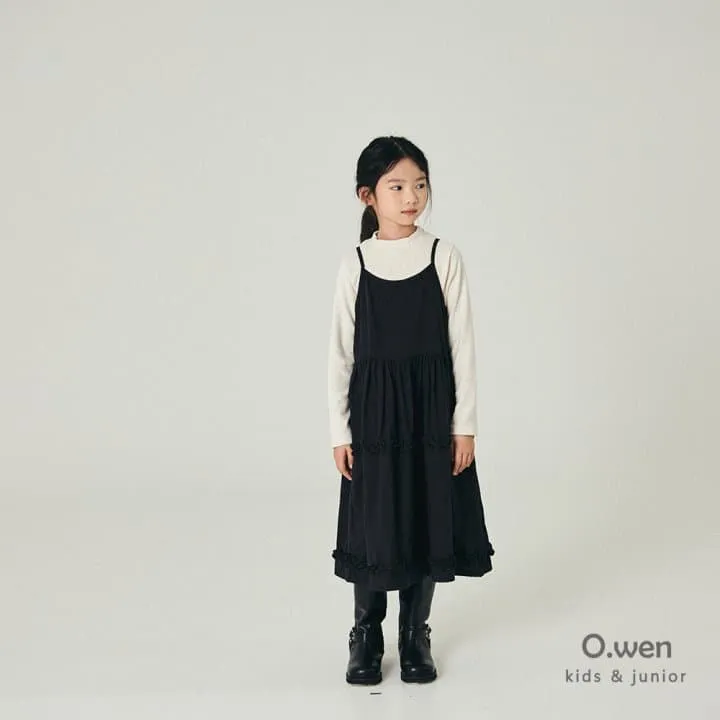 O Wen - Korean Children Fashion - #discoveringself - Frill Peach Brushed Dress - 7