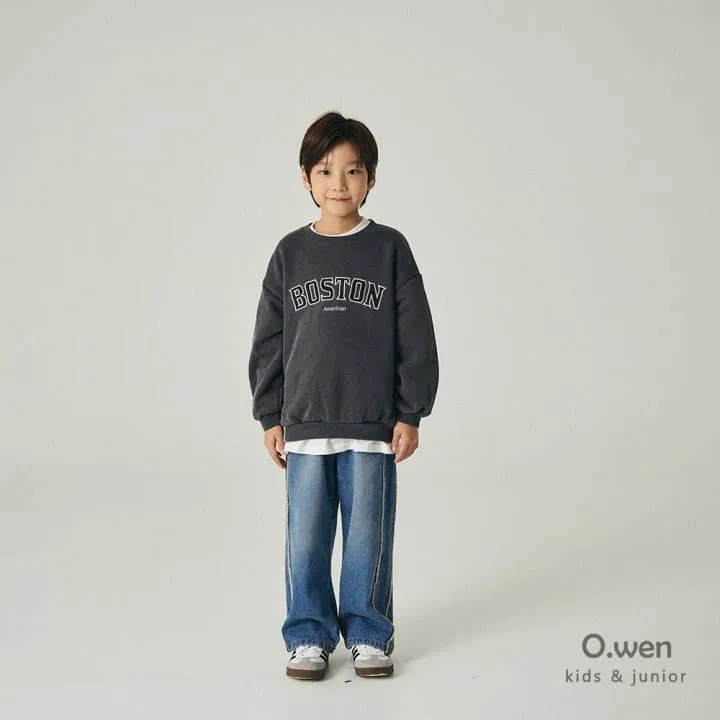 O Wen - Korean Children Fashion - #designkidswear - Boston Brushed Sweatshirt (with Mom) - 4