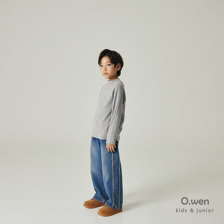 O Wen - Korean Children Fashion - #discoveringself - Regular Brushed Mock Neck Tee - 5