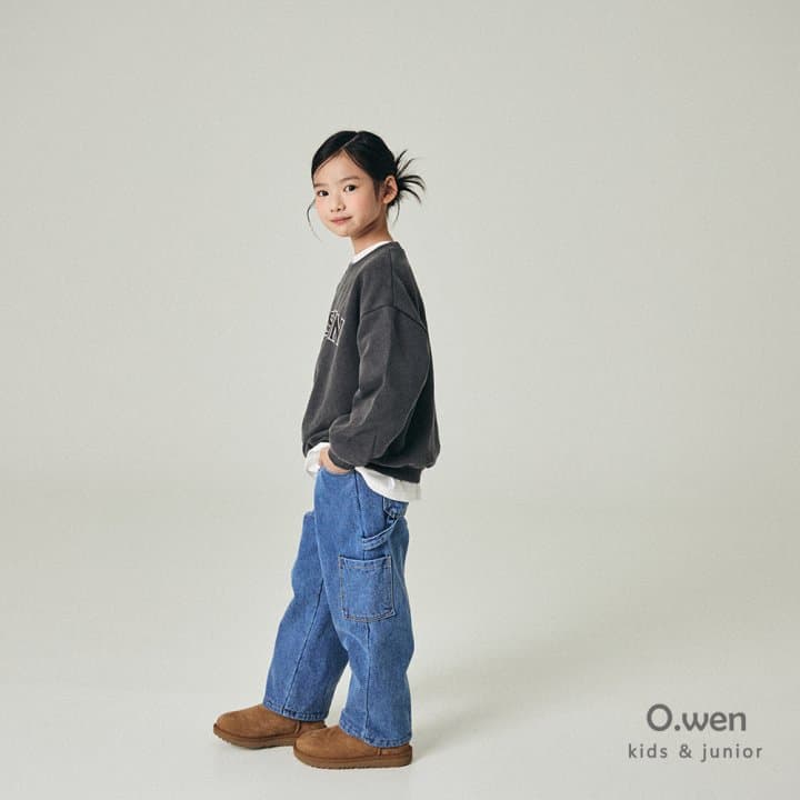 O Wen - Korean Children Fashion - #discoveringself - Biscuit Brushed Denim Pants - 4