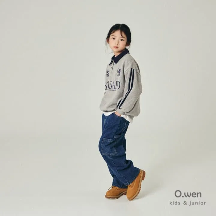 O Wen - Korean Children Fashion - #fashionkids - Standard Collar Brushed Sweatshirt - 3