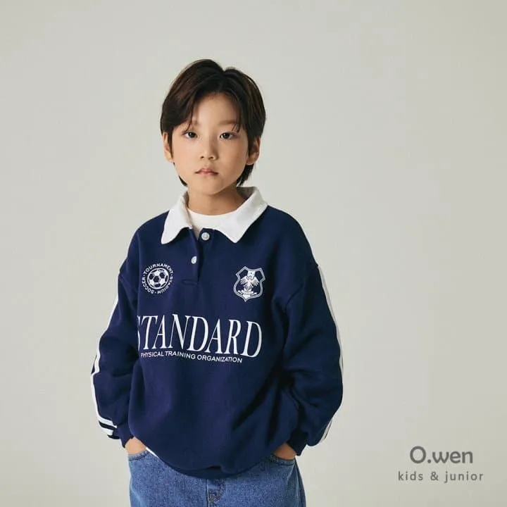 O Wen - Korean Children Fashion - #fashionkids - Standard Collar Brushed Sweatshirt - 4