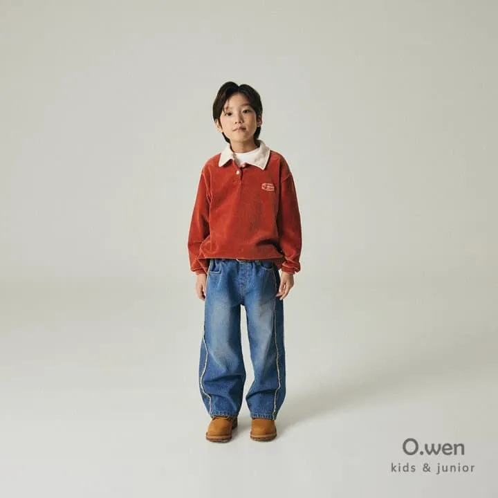 O Wen - Korean Children Fashion - #kidzfashiontrend - Decoration Brushed Denim Pants