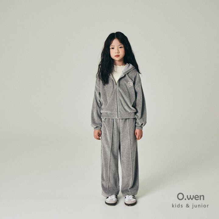 O Wen - Korean Children Fashion - #kidzfashiontrend - Heart Veloa Hooded Zip-Up - 3