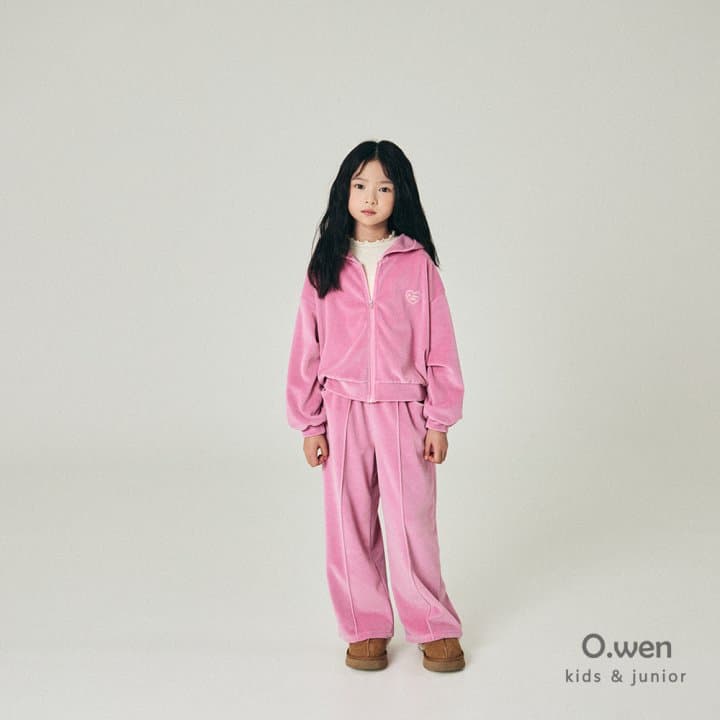 O Wen - Korean Children Fashion - #littlefashionista - Heart Veloa Hooded Zip-Up - 5