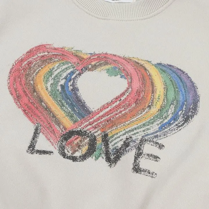 O Wen - Korean Children Fashion - #magicofchildhood - Rainbow Love Brushed Sweatshirt - 10