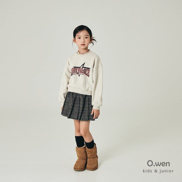 O Wen - Korean Children Fashion - #magicofchildhood - Star Semi-crop Brushed Sweatshirt