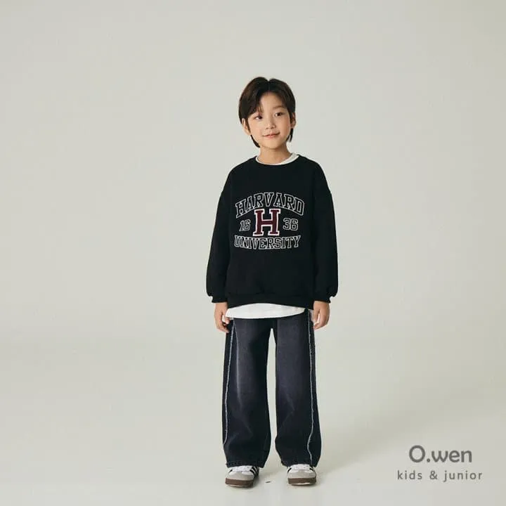 O Wen - Korean Children Fashion - #magicofchildhood - Harvard Brushed Sweatshirt - 2