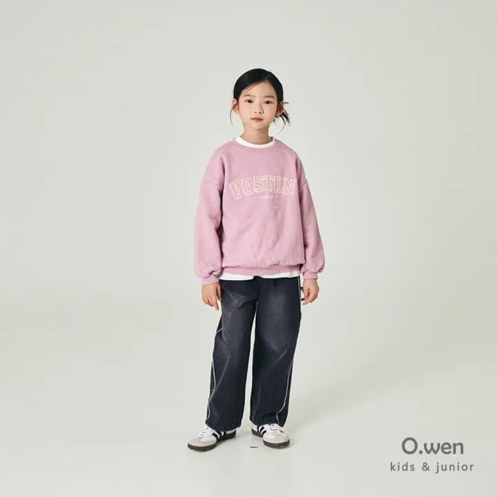 O Wen - Korean Children Fashion - #prettylittlegirls - Decoration Brushed Denim Pants - 6